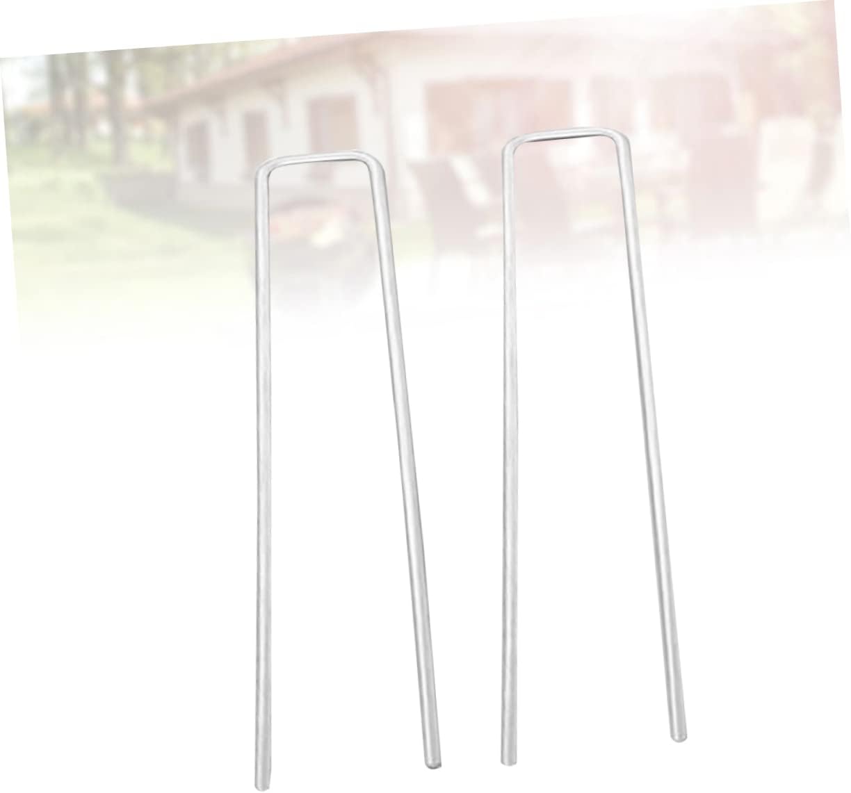 UKCOCO 50pcs U-Shape Galvanized Ground Nails for Plant Support Artificial Grass Heavy Duty Landscape Garden Staples Garden Stakes