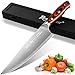 Coltello da Chef Professionale in Custodia, Coltello per Tritare in Acciaio ad Alto Tenore di Carbonio con Manico in Legno Deluxe, Coltello da Cucina per Affettare, Tagliare a Dadini e Disossare