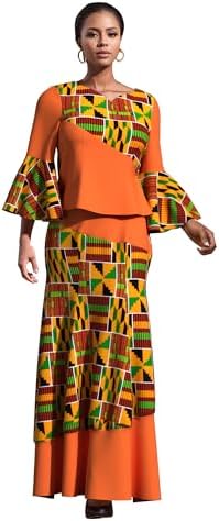 ABCWAX African Women's Dresses 2 Piece Tops and Skirts Ankara Tra...