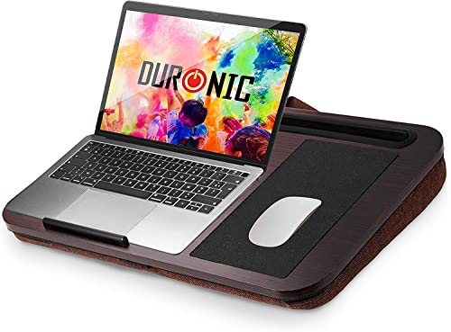 Duronic Laptop Tray with Cushion DML422 BROWN, Ergonomic Lap Desk for Bed, Sofa, Car, Built-in Tablet Holder & Mouse Pad, Foam Cushion Support, Portable Design with Carry Handle, For Home/Office Duronic Laptop Tray with Cushion DML422 BROWN, Ergonomic Lap Desk for Bed, Sofa, Car, Built-in Tablet Holder & Mouse Pad, Foam Cushion Support, Portable Design with Carry Handle, For Home/Office