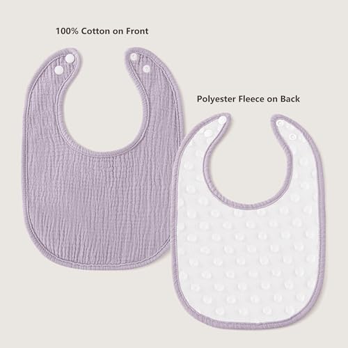 Image of Susurration Muslin Baby Drool Bibs 6Pack Soft Square Adjustable Baby Bandana Bibs for Unisex Girls & Boys