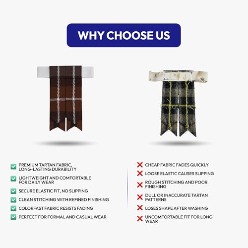 Image of Scottish Tartan Kilt Flashes with Elastic Adjusters