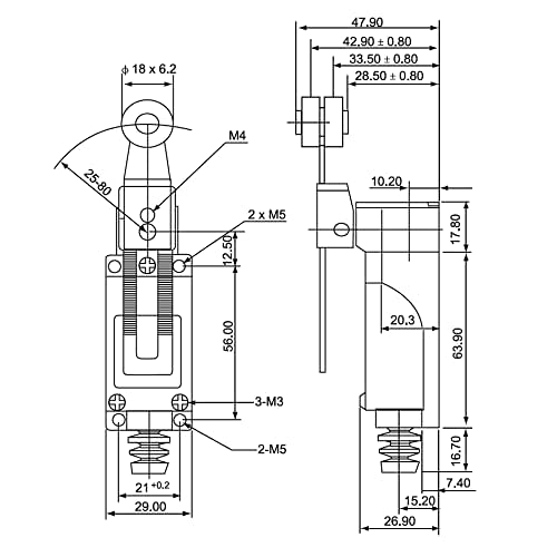 Heschen Endschalter HS-8108(TZ-8108) Verstellbarer Rollenhebel 10A 250VAC SPDT Momentary für CNC-Fräser Plasma IP65 (1)