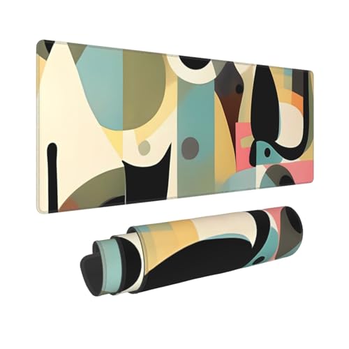 Tapis de souris de jeu 30x80cm art moderne milieu du siècle avec base en caoutchouc antidérapant