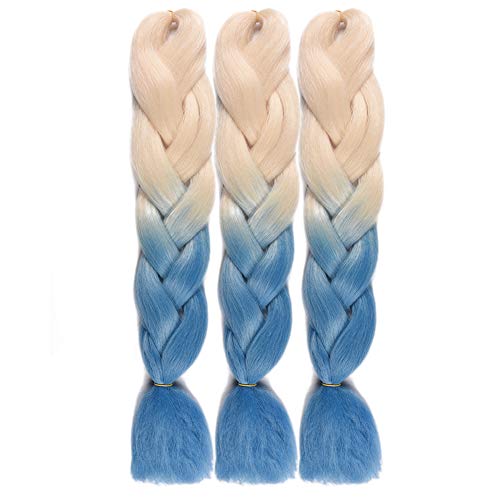 JulyQueen Jumbo Braiding Hair Synthetic High Temperature Fiber African Twist Two Tone Ombre Color Braids (2-41 3pack)