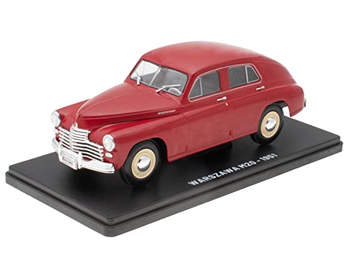 OPO 10 - Collectible miniature car 1/24 compatible with WARSZAWA M20-1951 - ELC908, Red