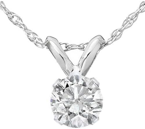 Pompeii 1/3 Ct Diamond Solitaire Pendant Necklace in 14k White Or Yellow Gold