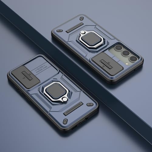 Image of CamShield Pro Case with Slide Camera Protection and 360 Protection Ring Stand Bumper Back Case Cover for Samsung Galaxy S23 5G (Blue)