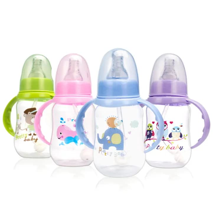 Pretty Baby 5oz (145ml) 4-Pack Anti-Colic Baby Bottles for Newborns, BPA-Free, Breastfeeding Transition, Vented for Gas & Colic Relief Ideal for Baby
