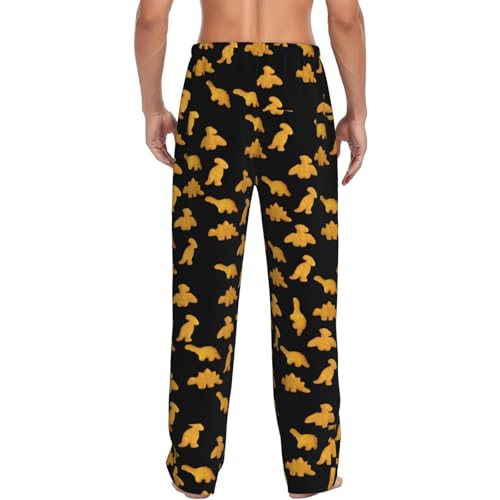 Cute Dinosaur Chicken Nuggets Men'S Pajama Pants Sleep Bottoms Pants Lounge3