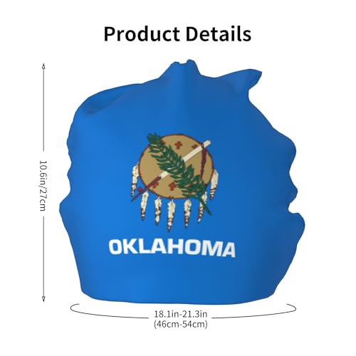 Flag of Oklahoma Children Hip Hop Knitted Hat Kids Elastic Leisure Knit Cap Warm Sleep Beanies Black2