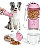 Dog Water Bottle, Portable Water Bottle with Food Container for Dogs Cat Pet Hiking Walking Travel Camping, Leak-Proof Dog Water Bowl Dispenser with Feeder Function Puppy Essentials