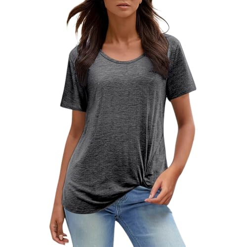 Top Deportivo Mujer Running Algodón Blusas Laufshirt Deportiva Básica Camiseta T-Shirt Fitness Deporte Camisa Camisetas Transpirable Cuello Redondo Ropa Gym Yoga Secado Rápido Funcionales Manga Corta