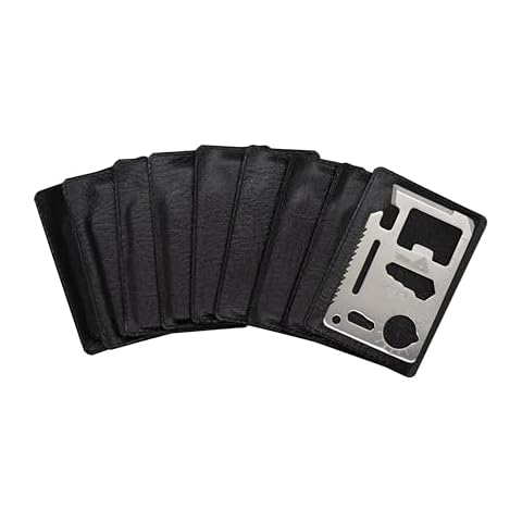 (10 Pack, Silver) Ninja Outdoorsman 11 in 1 Stainless Steel Credit Card Pocket Sized Survival Multi-Functional Gadget Tool - Great Gift or Stocking Stuffer for Camping, Hiking or Emergency Cover