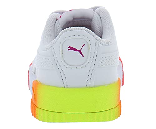 PUMA Carina Neon Fade Ac Baby Girls Shoes Size 5, Color: White/Pink4