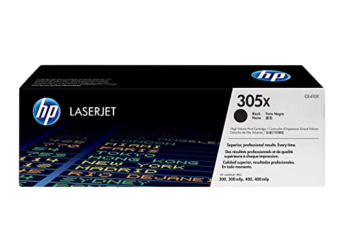 Original HP 305X Black High-yield Toner Cartridge | Works with HP LaserJet Pro 300 M351, HP LaserJet Pro 300 MFP M375, HP LaserJet Pro 400 M451, HP LaserJet Pro 400 MFP M475 Series | CE410X