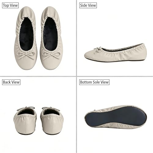 Image of Women's Foldable Ballet Flats - Portable Flat Shoes for Travel and Wedding that Fit in Your Purse