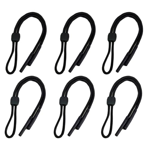 DECKER Sport Safety Glasses Retainer Eyeglasses Lanyard 6PCS Sunglasses Strap Sports Glasses Holder for Men and Women (Black)