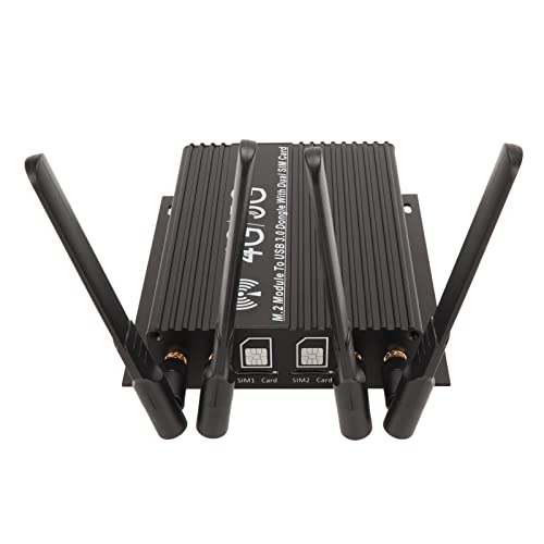 NGFF M.2 4G 5G Module to USB3.0 Adapter, USB Adapter, with Cooling Fan SIM Card Slot High Gain Antenna Auxiliary Power Supply