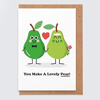 Wedding Cards for Bride and Groom - Wedding Card Funny - Funny Wedding Card - Wedding Gift - Congratulations Wedding - You Make A Lovely Pear - Bride - Groom - from Parents - from Friends - Pun Card