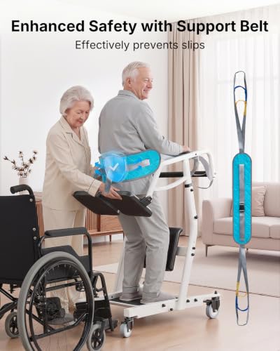 Image of PERLECARE Sit to Stand Lift for Elderly with Safety Belt and Casters