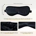 ZIMASILK Adjustable 100% 22 Momme Mulberry Silk Sleep Mask for Sleeping, Filled with Premium Mulberry Silk, Softest & Breathable Blackout Eye Sleeping Mask (Black) - Image 4