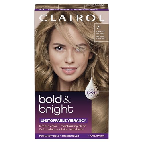 Clairol Bold & Bright Permanent Hair Dye, 71 Caramel Bronde Hair Color, Pack of 1
