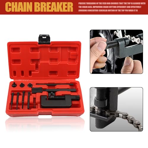 Image of Chain Breaker Tool Kit,Chain Riveting Repair Tool with Carrying Case For ATV Bicycle Motorcycle Cam and 25 to 630 Chains