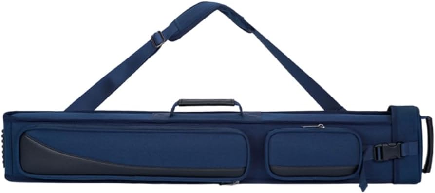 AOUTNビリヤードキューケース 1/2スヌーカービリヤードキュー収納ケース 調節可能なストラップ 収納バッグ 軽量 ポータブル 3