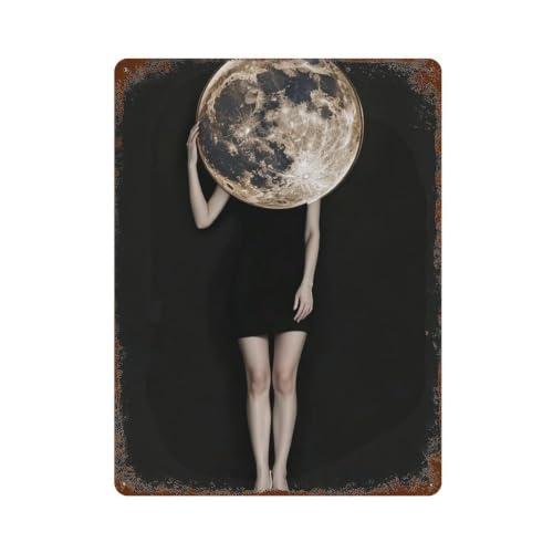 Letrero de metal de hierro Muse 02 resistente de 40x30 cm para decoración moderna de pared