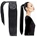 Produktbild Schwarz Wrap Around Pferdeschwanz Extensions Echthaar 18 Zoll 80 Gramm Seide Gerade Pferdeschwanz Extensions Echthaar Clip in Haarteil für Frauen