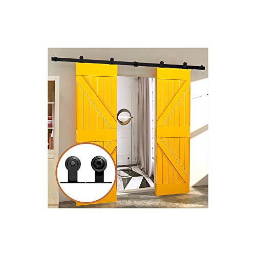 13.6FT/413cm Kit de Puerta de Granero Puertas Corredizas de Granero Kit de Puerta Corredera para Dos Puertas Cover