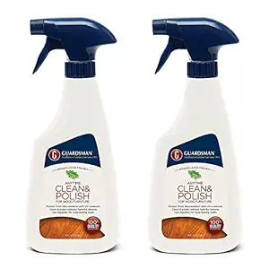 Guardsman Clean & Polish For Wood Furniture - Woodland Fresh - 16 oz Spray - Silicone Free, UV Protection - 2 Pack