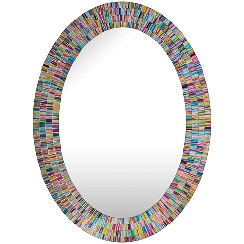 Bohemian Rainbow Wall Mirror -Glass Mosaic Decorative Wall Mirror, Multi