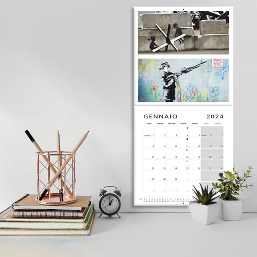 Street Art 2024 Wall Calendar - Ideal for Office and Home - 12 Months - 30 x 30 cm + Free Poster Gift, multi-coloured - Image 4