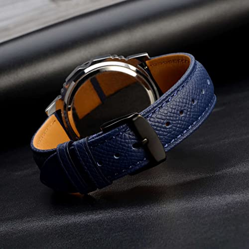 BISONSTRAP Watch Straps with Quick Release, Texture Leather Watchbands for Men Women, 18mm 20mm 22mm