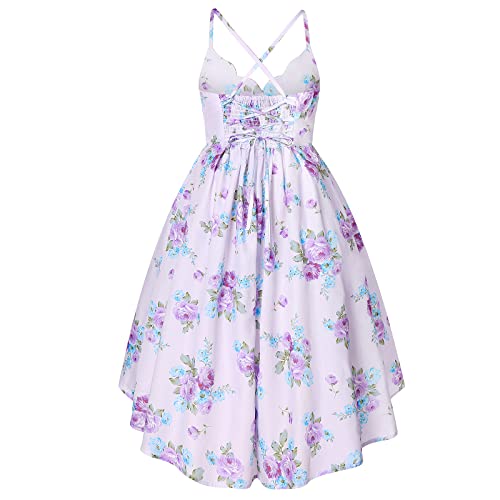 Girls Dress Toddler Girl Floral Print Dress Summer Knee Length Ruffle Halter Sleeveless Kids Casual Beach Tea Party Dresses2