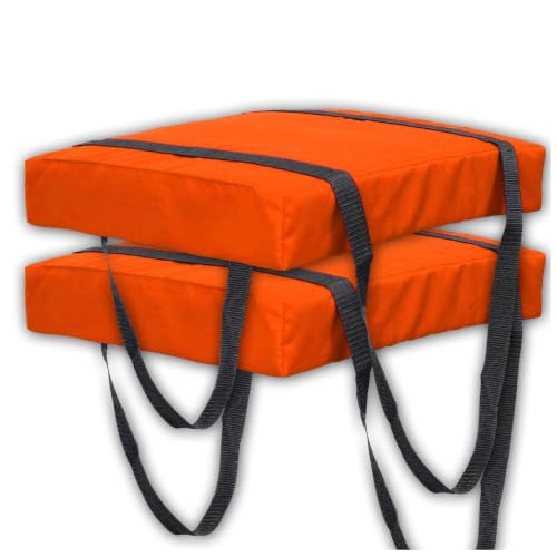 Bradley 2 Pack Type IV Boat Cushion USCG Approved Throwable Flotation Device; Coast Guard Approved Throw Preserver with Foam Cushion; throwable Boat Safety Device Neon Orange