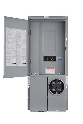 Square D - SC2040M125PF Homeline 125-Amp 20-Space 40-Circuit Solar-Ready Combination Meter Socket and Main Breaker Load Center for Plug-on Neutral breakers