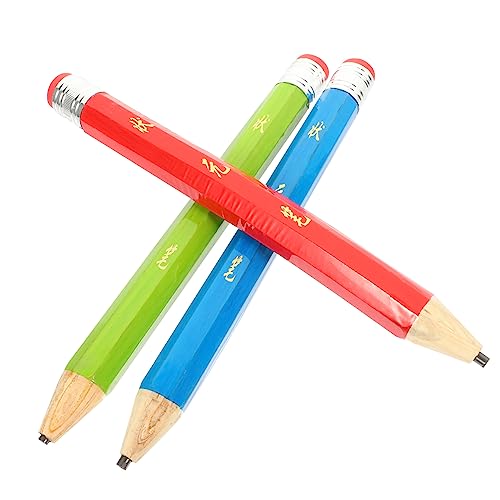 STOBOK 3個 大きい トップ ペン 鉛筆 かわいい 文房具 大きい 太い ジャン