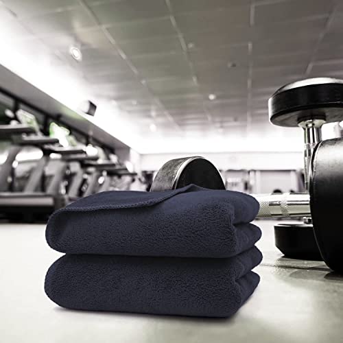 Image of Sassoon Unisex Microfiber Gym Towel in 450 GSM (Set of 2, Denim) 40cmX60cm- Fast Drying & Light Weight Ultra Absorbent Sports Towel