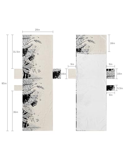 Black Botanical Beach Lounge Chair Towel Cover, Soft Chaise Lounge Towel with Side Pockets Patio Pool Chairs Cover for Beach/Pool Sunbathing 29x85 Summer Palm Leaf Tropical Plants Rustic