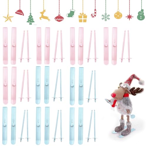 Eterspr 10 Pezzi Mini Sci in Plastica, Mini da Sci per Le Bambole, Mini Sci, Adatto per Decorazioni Natalizie, Decorazioni di Scene in Miniatura