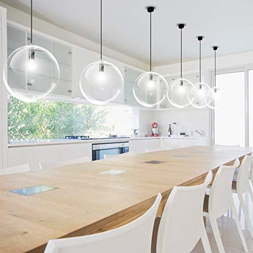 Chandelier E14 design minimaliste avec globe suspendu industriel moderne