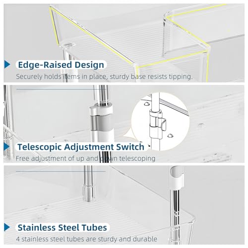 Xicennego organizador rotatorio ajustable de 2 niveles para baño y otros espacios miniatura 4