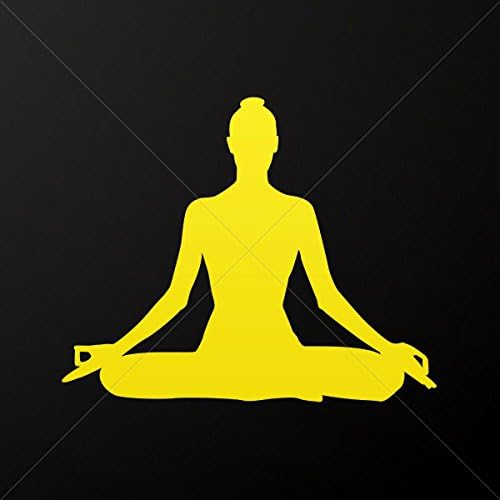 Decal Sticker Yoga Pose Decoration Waterproof Racing Vehicle Tablet La Yellow (4 X 3.25 In)