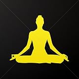 Decal Sticker Yoga Pose Decoration Waterproof Racing Vehicle Tablet La Yellow (4 X 3.25 In)