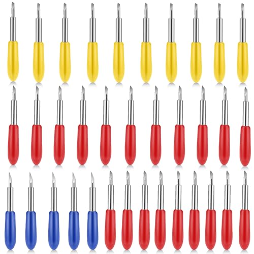 Image of TecoKart 35PCS Replacement Cutting Blades for Cricut Explore Air 2 /Air 3 /Make 3 /Maker 20PCS 45 Fine Point Blade +5PCS 60 Deep Cut +10PCS 30 Replacement Blade for Cricut