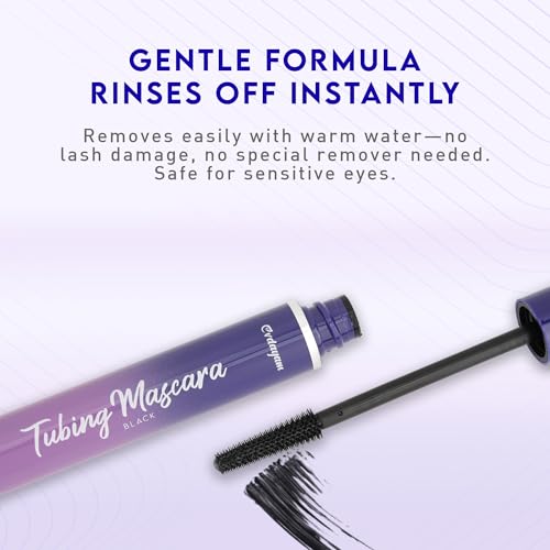 Tubing Mascara Schwarz 2 er Pack –– Wimperntusche für Long Lash Extension Effect, Länge & Volumen, Wasserfeste Mascara Schwarz
