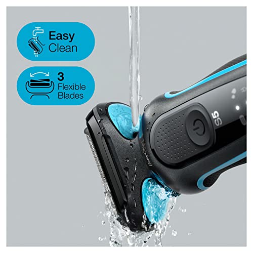 Braun Series 5 Rasierer Herren Elektrisch, Elektrorasierer mit EasyClick Barttrimmer Aufsatz, Ladestation, EasyClean Rasierapparat, Trockenrasierer, Wasserdicht, Made in Germany, 51-M4500cs, Mintgrün 2